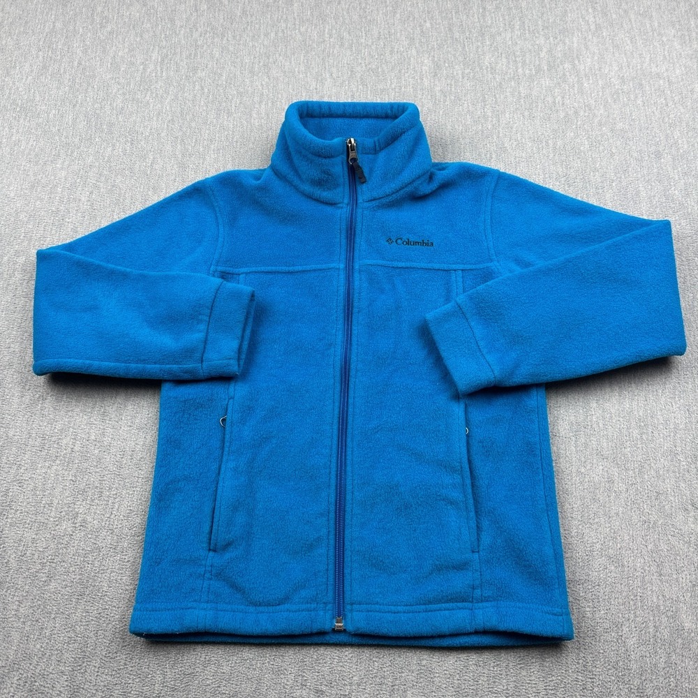 Columbia Jacket Kids Small 8 Blue Fleece Benton Springs Zip Pockets Outdoor Warm